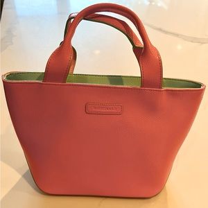 Baekgaard Vera Bradley Pink and Green Small Leather Tote